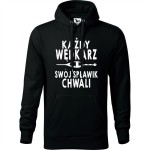 męska bluza z kapturem - każdy wędkarz swój spławik chwali