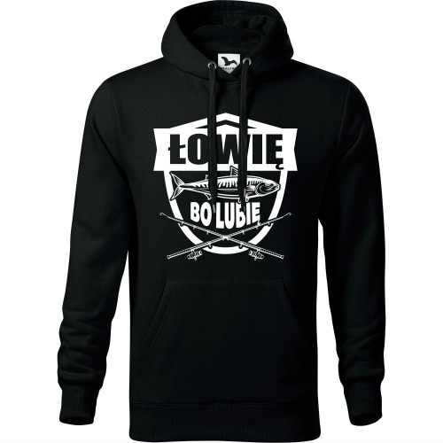 męska bluza z kapturem - łowię bo lubię