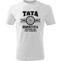 biała męska koszulka - tata rowerzysta (jak zwykły tata tylko fajniejszy).