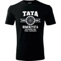 czarna męska koszulka - tata rowerzysta (jak zwykły tata tylko fajniejszy).