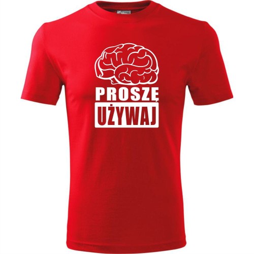 męska koszulka - proszę używaj mózgu