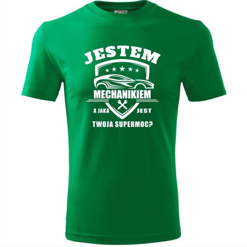męska koszulka - jestem mechanikiem a jaka jest twoja supermoc?