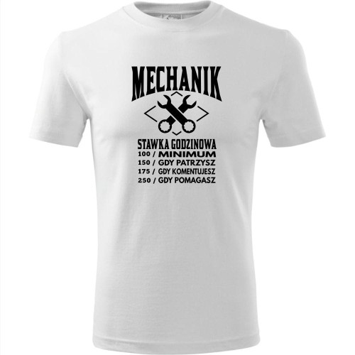 męska koszulka - mechanik - stawka godzinowa