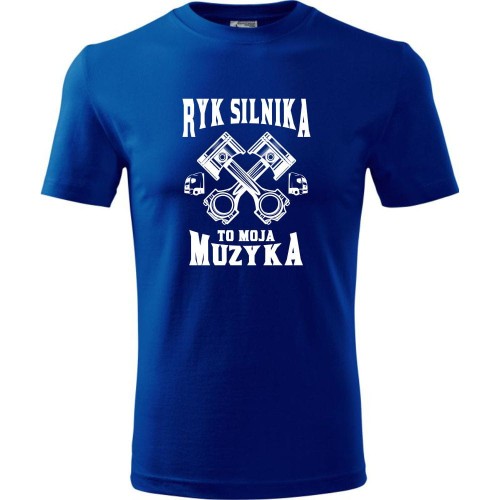 męska koszulka - ryk silnika to moja muzyka