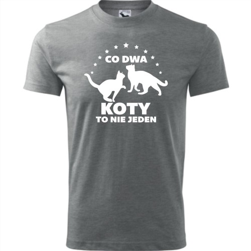 męska koszulka - co dwa koty to nie jeden