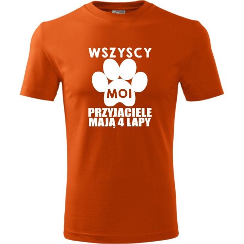 męska koszulka - wszyscy moi przyjaciele mają cztery łapy