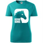 damska koszulka taliowana - kocham konie