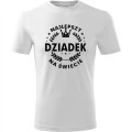 biała Męska koszulka - Najlepszy dziadek na całym świecie - prezent urodziny, dzień dziadka.