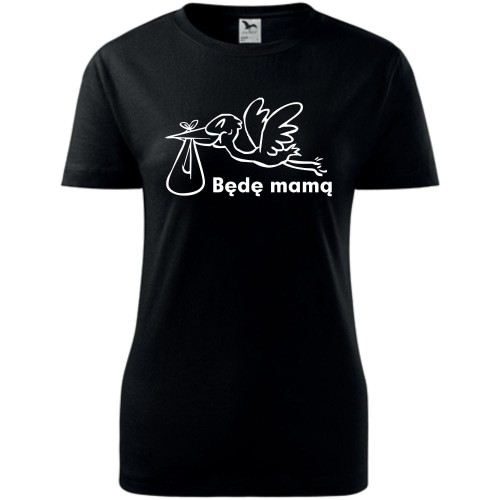 Damska koszulka taliowana - Będę mamą
