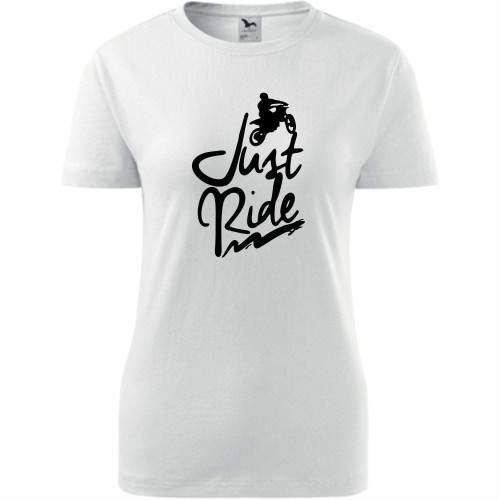damska koszulka taliowana - just ride