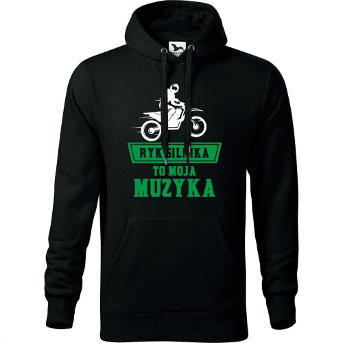 męska bluza z kapturem - ryk silnika to moja muzyka 02