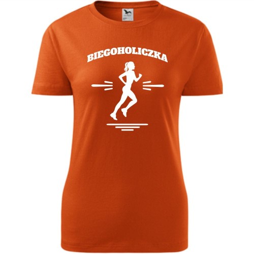 damska koszulka taliowana - biegoholiczka