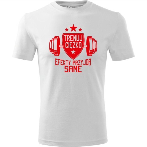 męska koszulka - trenuj ciężko - efekty przyjdą same