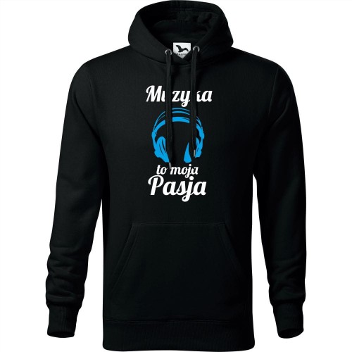 męska bluza z kapturem - muzyka to moja pasja