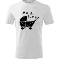 biała Męska koszulka - Moja nowa fura.