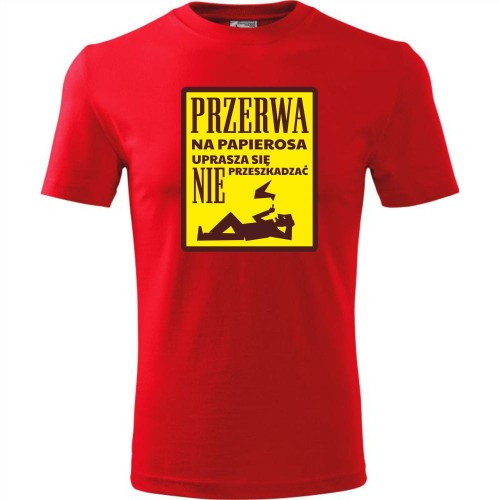 męska koszulka - przerwa na papierosa, uprasza się nie przeszkadzać