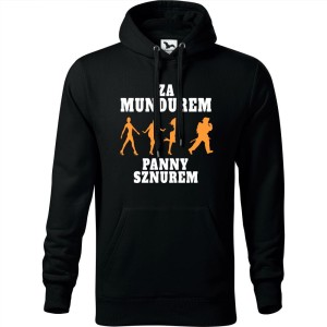 męska bluza z kapturem - za mundurem panny sznurem