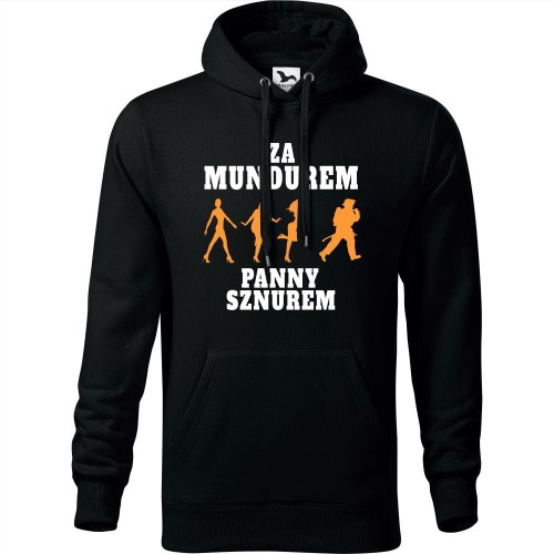 męska bluza z kapturem - za mundurem panny sznurem