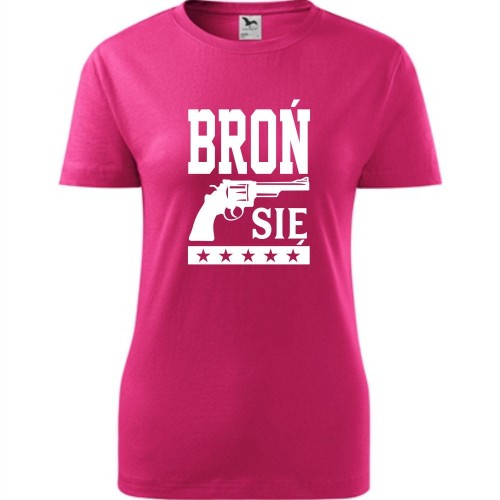 damska koszulka taliowana - broń się