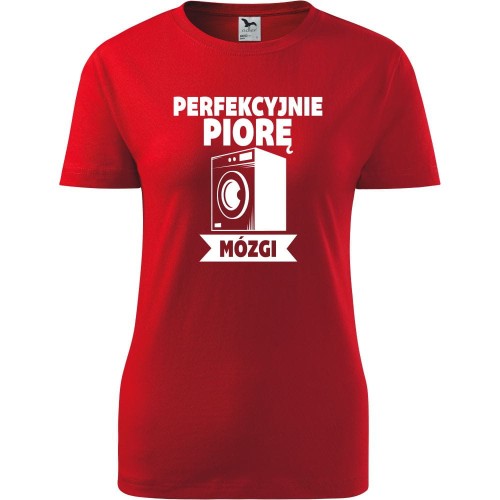 damska koszulka taliowana - perfekcyjnie piorę mózgi
