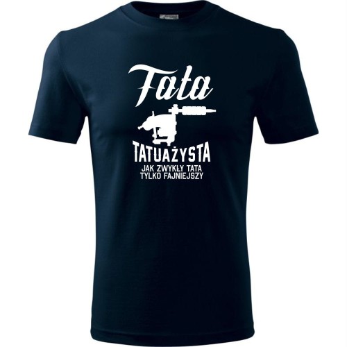 męska koszulka - tata tatuażysta - jak zwykły tata tylko fajniejszy