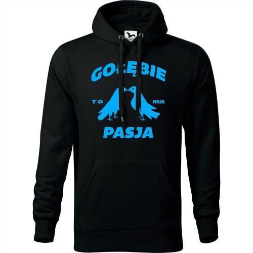męska bluza z kapturem - gołębie to moja pasja