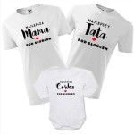 zestaw body niemowlęce, koszulka damska i męska - najlepsza mama pod słońcem, najlepszy tata pod słońcem, najlepsza córka pod słońcem