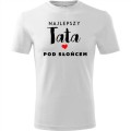 Biała Męska koszulka - najlepszy tata pod słońcem.