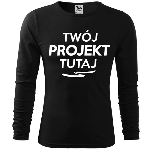 męska koszulka (długi rękaw) - własny nadruk, napis, zdjęcie, logo, dowolna grafika, longsleeve