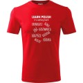 czerwona męska koszulka - learn polish - it's nothing hard.