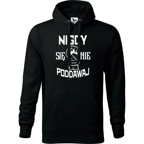 męska bluza z kapturem - nigdy się nie poddawaj