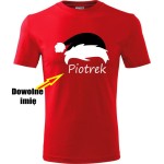 dziecięca koszulka - czapka mikołaja + twoje imię, prezent na świeta