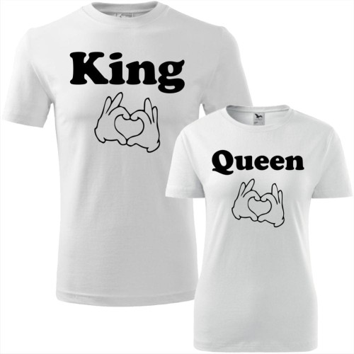 zestaw koszulek damska i męska - queen king love