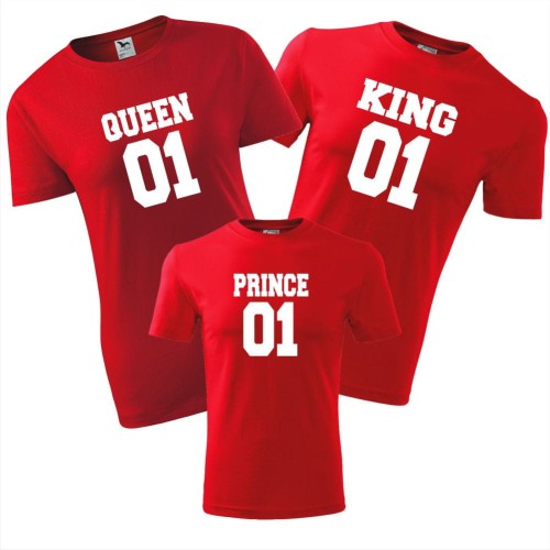 zestaw koszulek dziecięca, damska i męska - queen 01, king 01, prince 01