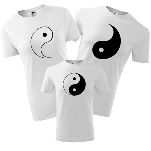zestaw koszulek dziecięca, damska i męska - jin jang