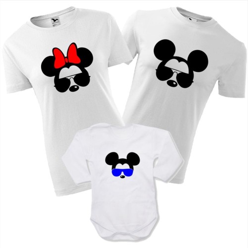 zestaw body niemowlęce, koszulka damska i męska - myszka mama, myszka tata, myszka syn