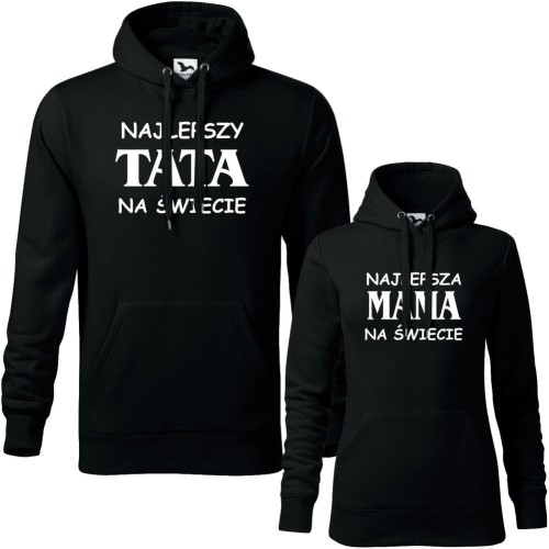 zestaw bluz z kapturem damska i męska - najlepsza mama i najlepszy tata na świecie 01