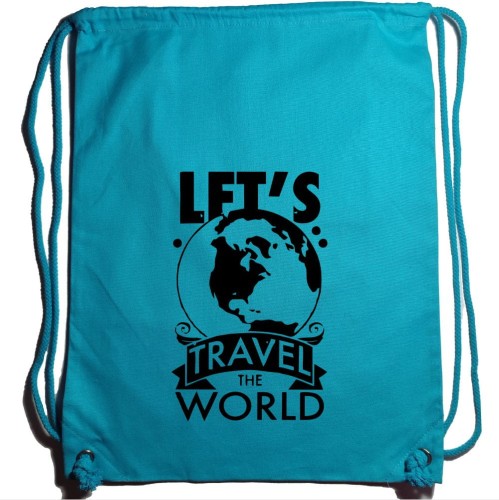 plecak unisex (worek szkolny) - let's travel the world worek