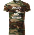 moro koszulka unisex - zmuszony do pracy stworzony do wędkowania
