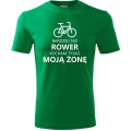 zielona męska koszulka - bardziej niz rower kocham tylko moją żonę.
