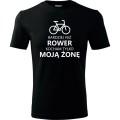 czarna męska koszulka - bardziej niz rower kocham tylko moją żonę.