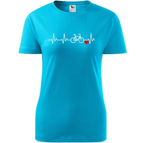 damska koszulka taliowana - linia życia rower