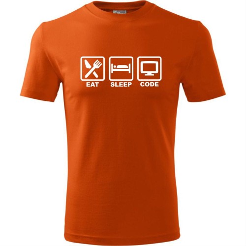 męska koszulka - eat sleep code