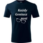 męska koszulka - każdy geniusz nosi okulary