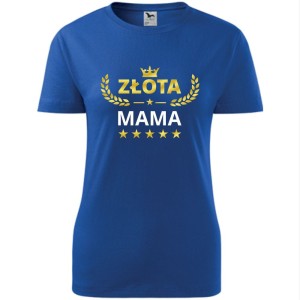 damska koszulka taliowana - złota mama 02 prezent na dzień matki i nie tylko