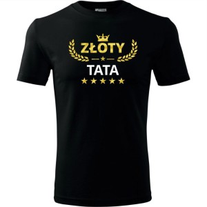 męska koszulka - złoty tata 02
