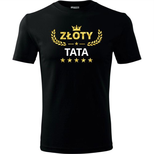 męska koszulka - złoty tata 02
