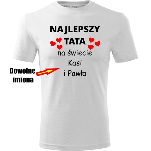 męska koszulka - najlepszy tata + dowolne imiona