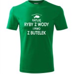 męska koszulka - ratuję ryby z wody i piwo z butelek