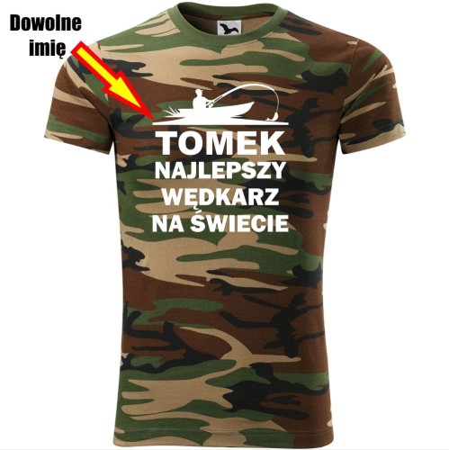 moro koszulka unisex - najlepszy wędkarz na świecie + dowolne imię